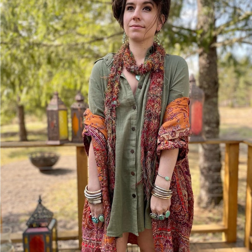 Tree of Life Linen Buttonup S